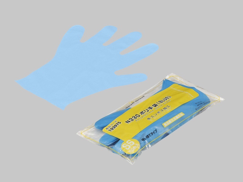 N330　ポリ手袋　BLUE（SS)　100枚